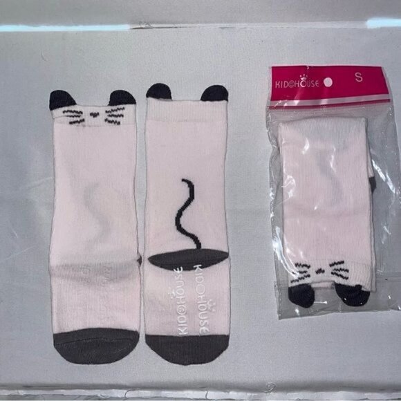 Cat Socks Newborn Socks Cat Face and Tail Knee High Pull On Socks Kid House - Picture 1 of 4